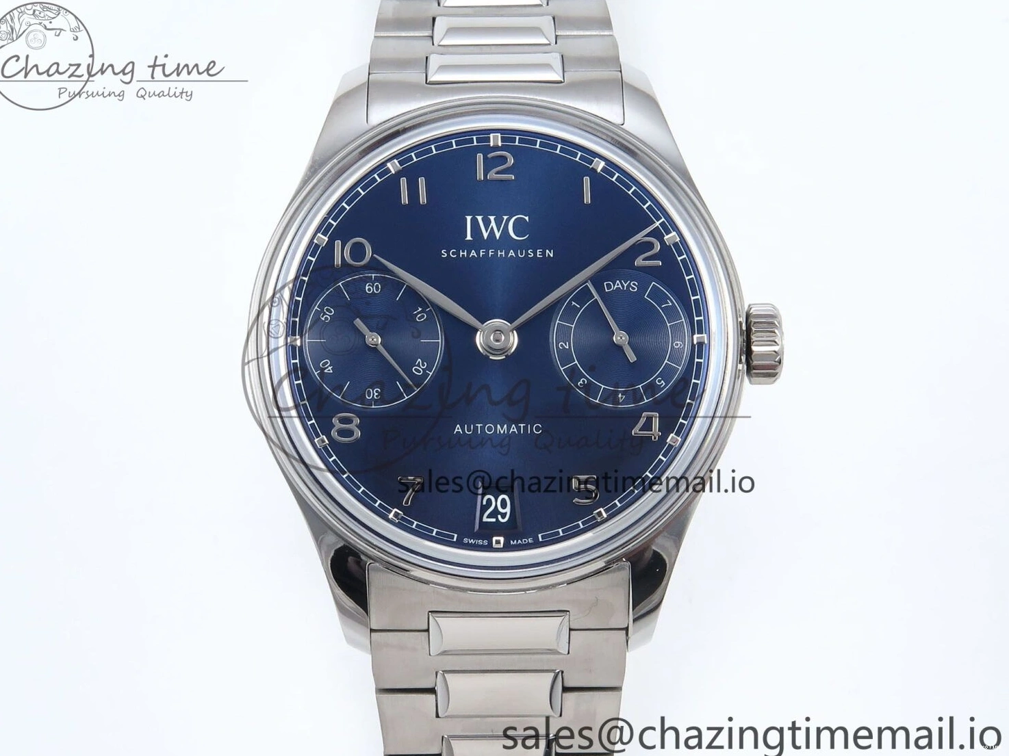 MIROTIME 0111 Portugieser Auto IWC0562E APSF 1:1 Best Edition Blue Dial on SS Bracelet A Timeless 6997